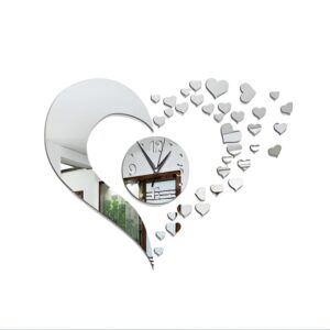 Heart Shape Acrylic Wall Clocks (SLIVER) - Image 4