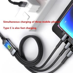 100W 5A Fast Charging 3-in-1 USB Cable ? Multi Charging Cable with Type-C, Micro USB & Lightning Connectors | Durable & High-Speed Data Transfer - Image 5