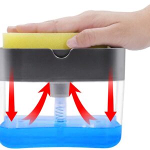 2-in-1 Soap Pump Dispenser with Sponge Holder ? Kitchen Sink Liquid Soap Dispenser for Easy Dishwashing (Without Sponge) - Image 3