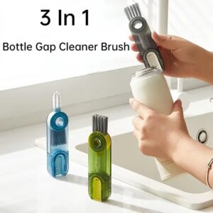 3-in-1 Silicone Cup Brush Set | U-Shaped Bottle Cleaner with Steel Balls & Straw Lid Scrubber | Multi-Functional Kitchen Cleaning Tool (Random Color) - Image 3