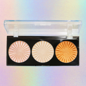 Miss Rose 3-Color Highlighter Palette ? Peach, Light Golden & Silver Shades - Image 1