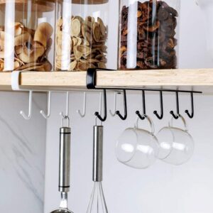 6-Hook Under-the-Shelf Mug Rack Kitchen Hanging Organizer (Random Color) - Image 1
