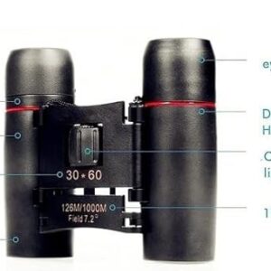 30x60 Compact Folding Binoculars, Folding Telescope With Clean Cloth and Carry Case for Kids, Adults, Outdoor, Travel, Birding, Birdwatching, Hiking, Sightseeing - Image 2