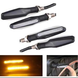 Pack of 2 pair(4pcs) - Audi Flow Style Led Motorcycle Turn Signals Indicator Amber Light - Image 1