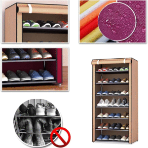 8 Layer Portable Dustproof Shoe Rack Non-woven Shoe Rack Storage Bag Closet Household Shoe Storage Rack Storage Cabinet (Random Color) - Image 3