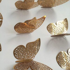 3D Golden Butterfly Wall Decoration Stickers - 12 pcs - Image 1