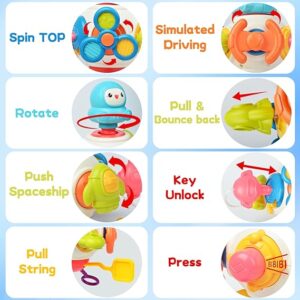 8 in 1 Multi functional Busy Activity Toy | Infant Montessori Activities Busy Board Cubes,Baby Educational Learning Toys for 6-18 Months Boys & Girls, Airplane Car Travel Toys for Kids Gifts - Image 4