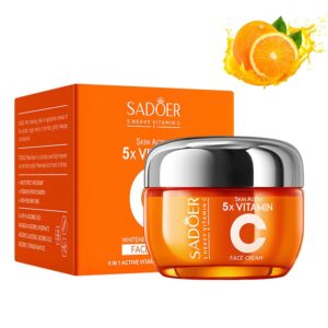 Sadoer 5x Vitamin C Skin Active whitening Cream | Vitamin C Hydrating Face Cream - Glowing & Repairing Moisturizer for Fine Lines, Wrinkles & Uneven Skin Tone | Whitening Cream - Image 4