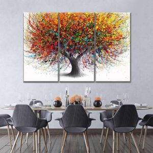 Fotocraft Tree Of Festivity Absttract 3 Piece Canvas Wall Art Paintings Print For Bedroom Living Room Bathroom Home Office Interior - Image 5