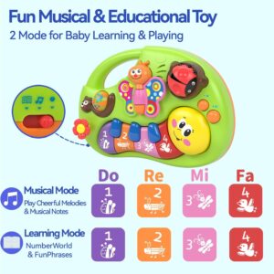 Smiley Piano For Baby - Baby Musical Keyboard Development Toys Newborn Interactive Early Education Piano Toy with Light Up and Music for 6 to 12 Months Infant & Toddler Boys and Girls - Random Color - Image 3