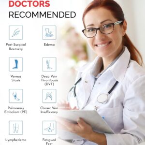 Anti-Embolism Knee High Stockings for Men & Women Light Compression Socks / Medical Orthopedic Support Stockings for Varicose Veins Edema Swelling Soreness Pain & Aches Medium - Image 1