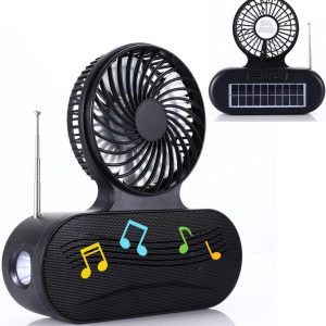 Solar fan Bluetooth speaker | Wireless outdoor portable With  blowing flashlight | Listening to music Support TF card U disk FM radio TWS interconnection - Image 8
