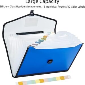 Plastic Expanding Bag File Folder - Plastic Expanding File Folder - Multi-Pocket Accordion Document Organizer with Snap Closure for Office & School Use - Image 2