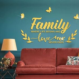 Family Acrylic mirror wall stickers  (golden and silver color ) - Image 2