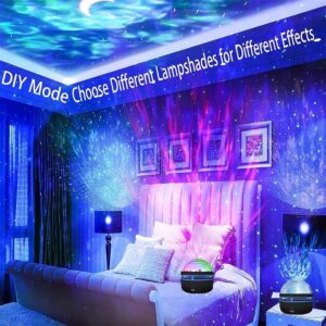 LED Starry Galaxy Projector Night Light Rotating Star Moon Lamp Bedroom Aurora Projector Light Atmosphere Decor Lamps Gift Light ( With Remote ) - Image 3