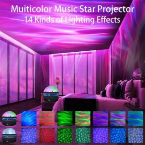 LED Starry Galaxy Projector Night Light Rotating Star Moon Lamp Bedroom Aurora Projector Light Atmosphere Decor Lamps Gift Light ( With Remote ) - Image 5