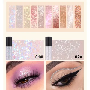 10 Colors Glitter Liquid Eyeliner Shining Eyeliner Set for girls . - Image 4