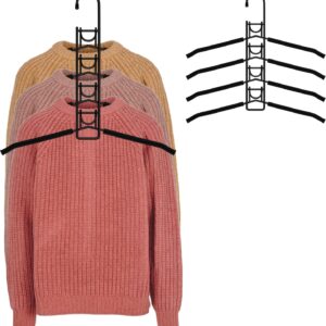 5 in 1 Hangers Space Saving, Heavy Duty Non-Slip Hangers with Padded Foam, Closet Organizer Multipurpose Hanger Organizer - Image 1