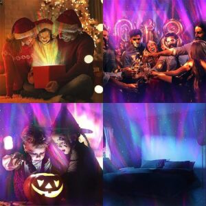 LED Starry Galaxy Projector Night Light Rotating Star Moon Lamp Bedroom Aurora Projector Light Atmosphere Decor Lamps Gift Light ( With Remote ) - Image 4