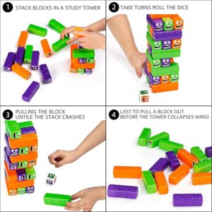 Wobbly Worms Tower Balancing Game | Tower Tumbling Stacking Board Games Building Blocks - Image 5