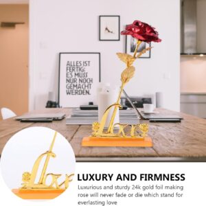 24k Gold Plated Rose (With Love Holder Box) Gift Ramazan Greeting Mother's Day Gift Flower Gold Dipped Rose - Image 5