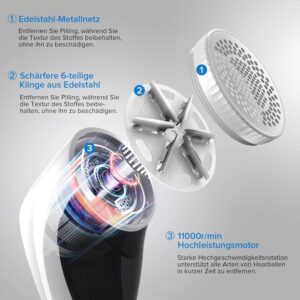 M23 Portable Lint Remover USB Rechargeable Lint Remover for Various Fabrics With Screen Power Display - Image 5