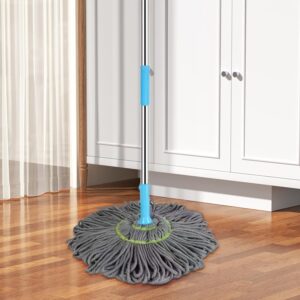 Extendable Twist Mop Fine Fiber Floor Mop - 2-in-1 Rotatable Adjustable Mop | 360-Degree Fine Fiber Fabric Self-Twisting Dehydrated Mop | Hard Floor Cleaning Mop | Self-Twisting Torque Mop for Cleaning Walls - Image 5