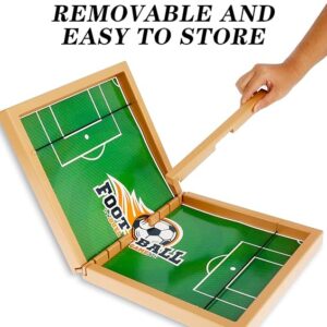 Wooden Sling Puck Game | Football Board Game | Wooden Hockey Soccer Table Game for kids & adults - Image 2