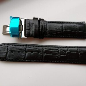 Ewatch Accessories Genuine Leather Watch Band Strap Fits 1853 Black Deployment Buckle-13 - Image 1