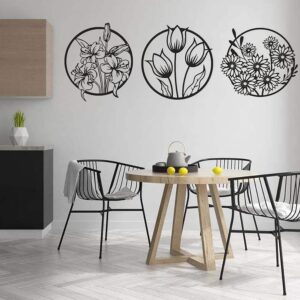 (3 pcs set )3D floral abstract Wooden Wall Art & Home Decoration / Item Home D?cor Home Room & Wall Decor Wall Art - Image 3