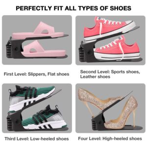Double Layer Adjustable Shoe Bracket Storage Shoe Rack | 2 In 1 Foldable Shoe Holder Space Saving (Random color) - Image 3