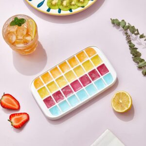 32 grid Silicone Ice Cube Tray with Lid Cover (Random color) - Image 3