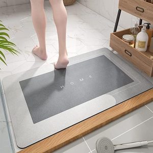 Super Absorbent, Quick-Drying Thin Bath Mat ? Non-Slip, Stain-Resistant Bathroom Rug for Bathroom, Kitchen, Living Room ? Easy to Clean - Door Mat, Anti-Slip Bath Mat Quick Drying Absorbent Mat for Home and Kitchen (Random Color)
