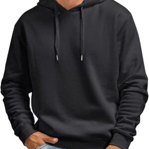 Men's Fall and Winter Casual Solid Color Hooded Sweater No Pockets Top Hoodies for Men with Designs Boys Hoodies - Image 2