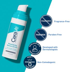 CeraVe Resurfacing Retinol Serum For Post Acne Marks, Formulated With Licorice Root Extract & Niacinamide, Brightening Serum & Pore Minimizer For Face, Post Acne Skin Barrier Repair, Non-Comedogenic - 30ml - Image 4