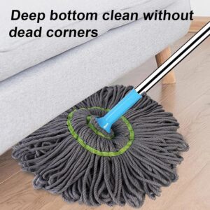 Extendable Twist Mop Fine Fiber Floor Mop - 2-in-1 Rotatable Adjustable Mop | 360-Degree Fine Fiber Fabric Self-Twisting Dehydrated Mop | Hard Floor Cleaning Mop | Self-Twisting Torque Mop for Cleaning Walls - Image 4