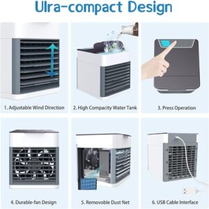 Air Ultra Portable Home Air Cooler | Portable Personal Air Conditioner, Mini USB 3 in 1 Air Cooler - Image 5