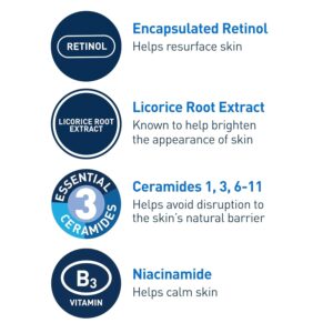 CeraVe Resurfacing Retinol Serum For Post Acne Marks, Formulated With Licorice Root Extract & Niacinamide, Brightening Serum & Pore Minimizer For Face, Post Acne Skin Barrier Repair, Non-Comedogenic - 30ml - Image 5