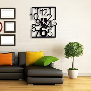 BIG Modern Style Rectangle Shape Numbers Wall Clock Wall clock Wooden material. - Image 2