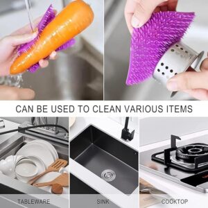 Multifunctional Soft Silicone Brush | Multipurpose vegetable peeler | Home Cleaning Brush | fruit and vegetable cleaning brush (pack of 2) (Random color) - Image 4