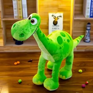 Green Collar Dinosaur Stuffed Toy ? Soft Plush Dinosaur Doll for Kids, Toddlers & Babies ? Cute Cartoon Dino with Green Neck Scarf ? Perfect for Snuggling, Gifting & Nursery Decor - Image 3