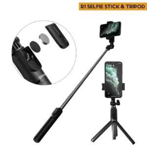 Selfie Stick Tripod R1S Bluetooth Remote Control Tripod Selfie Stick New Model with Wireless Remote Shutter Compatible with All Cell Phones - Selfie Stick with Light - Image 4