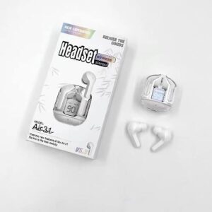 Air31 Wireless Crystal Transparent Bluetooth/Airpods/Earbuds ( random colour) - Image 1
