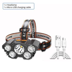5 LED Headlamp Rechargeable Powerful Head Lamp with Built-in Battery Outdoor Camping Headlight Head Flashlight Head Light - Image 4