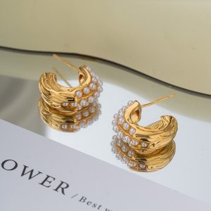 ZJX-169 Pearl Bali ? Elegant Korean Style Earrings, Stylish Fashion Jewellery for Women