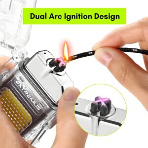 Transparent Bright COB LED Flashlight With Dual ARC Plasma Beam Electric Lighter - Image 3