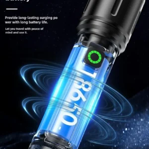 Rechargeable White Laser Super Battery Aluminum LED Flashlight, Body  Tactical,Long Battery Zoomable, Light - Image 1