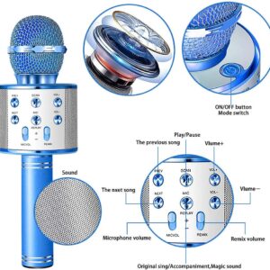 Bluetooth Handheld Karaoke Speaker Player Machine for Kids Adults Home KTV Party for Android/Iphone/Ipad/Pc (Random Color) - Image 4