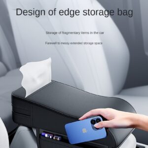 Car Armrest Box Height Pad Universal Central Elbow Rest Support Leather Auto Armrest Cover With Tissue Holder Armrest Cover - Image 1