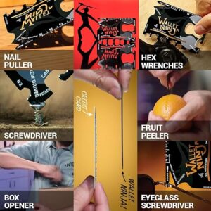 Ninja Wallet 18 in 1 Multifunction Survival Tool Outdoor Screwdriver, Bottle Opener, cell phone stand Stainless Steel (random color) - Image 4
